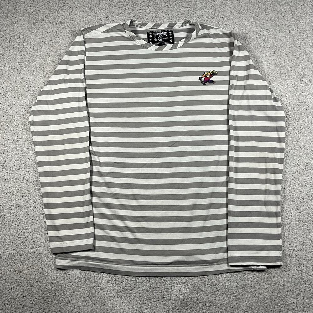 Flatbush Zombies Shirt Mens M Stripe Long Sleeve Bear Logo Hip Hop Rap Concert